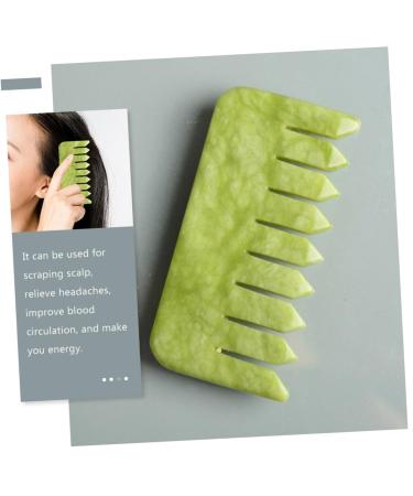 Beavorty Jade Massage Comb - Natural Gua Sha Tools for Scalp Massage & Hair Loss Relief | Green Ridge & Yellow Jade - Buy Online on GoSupps.com