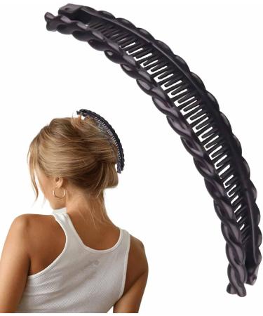 Banana Clip Women Hair Claw with Tail Barrettes Hair Accessories | Endurable Vintage Clincher Combs Clamp Grip Ponytail Banana Clip for Women and Girls Black - Buy Online on GoSupps.com