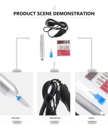 Lurrose 1 Set Nail Polisher Electric Nail File Portable Nail Drill Pedicure Kit Electric Nail Polish Kit Nail Art Kit Pen Pen Style Aluminum Alloy Electric - Buy Online on GoSupps.com