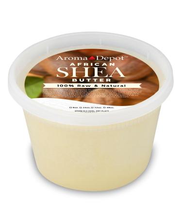 Raw African Shea Butter 16 oz Ivory/White Grade A 100% Pure Natural Unrefined Fresh Moisturizing Ideal for Dry and Cracked Skin. It can be used in Body Hair and Face.