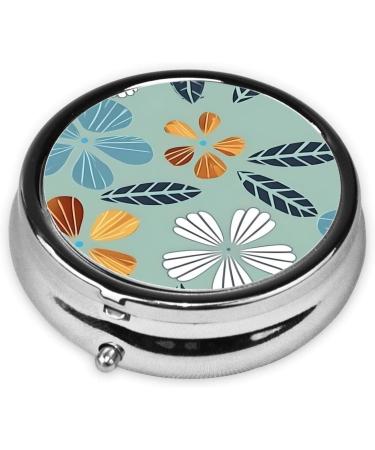 Light Coloured Floral Round Pill Box - 3 Compartment Travel Organizer for Medications - Buy Online on GoSupps.com