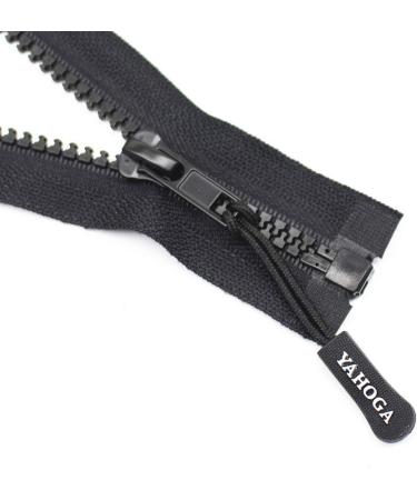 YaHoGa 30 Inch Separating Jacket Zippers - Black Molded Plastic - 2 Pack | Sewing Coats, Jackets - Bulk Zipper Supplies - Buy Online on GoSupps.com
