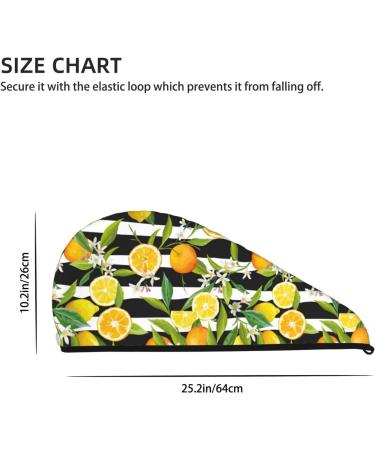 Super Absorbent Microfiber Hair Towel Wrap for Women - Orange & Lemon Coral Velvet Quick Dry Cap for Long Curly Thick Hair - Buy Online on GoSupps.com