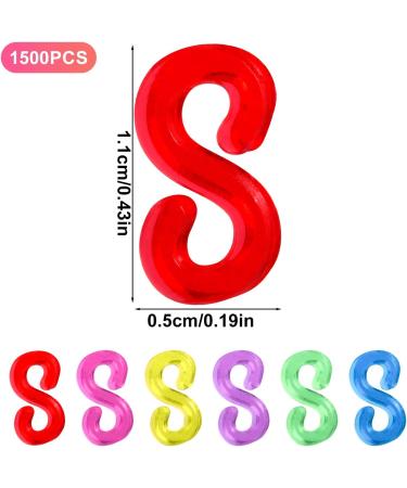 SAVITA 1500pcs Colorful S Clips for Rubber Band Bracelets - DIY Craft Making Essentials - Buy Online on GoSupps.com