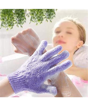NV Wang Double-Sided Shower Gloves - 5 Pairs Nylon Peeling Body Scrubbing Gloves for Men & Women | 5 Color Options - Perfect for Exfoliating & Bathing - Buy Online on GoSupps.com
