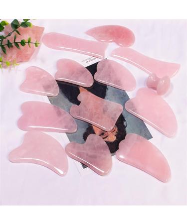 FACSER Natural Crystal Rough Pure Natural Rose Quartz Stone Gua Sha Scraping Board Face Neck Body Massagers Therapeutic and Skin Renewal Tool (Color : J) - Buy Online on GoSupps.com