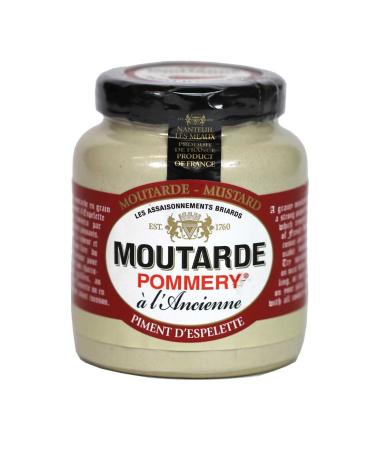 Pommery Mustard Meaux Moutarde in Pottery Crock with Espelette Chillies