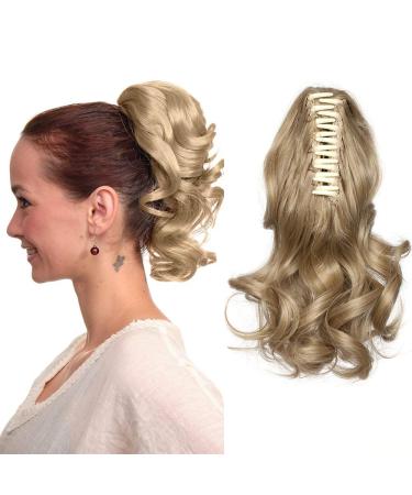 Voluminous Wavy Ash Blond Ponytail Extension - 30cm Corrugated Hair Braid | Realistic 110g Hair Piece for Effortless Style - Buy Online on GoSupps.com