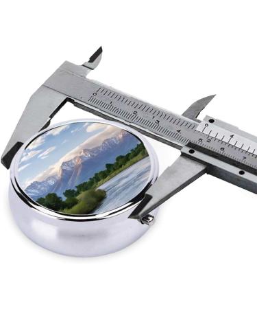 Grand Teton National Park Round Pill Box - 3 Compartment Mini Travel Organizer for Pills & Vitamins - Buy Online on GoSupps.com