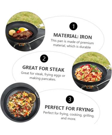 Zerodeko 9 Inch Fry Pan 2pcs 9 Frying Pan Iron Water Cup Metal 9 Inch Skillet 43.5X24X4.9CMx2pcs Blackx2pcs - Buy Online on GoSupps.com