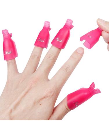 XYGK Nail Polish Remover Clips Set - 10 Pcs Acrylic Gel Polish Caps for Easy UV Gel Removal (Rose Red) - Perfect for Toenails & Fingernails - Buy Online on GoSupps.com