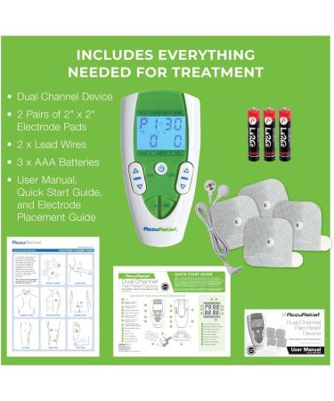 AccuRelief TENS Unit - Clinical Strength Pain Relief System for Back Neck & Body Pains - OTC Approved Muscle Stimulator - International Shipping Available - Buy Online on GoSupps.com