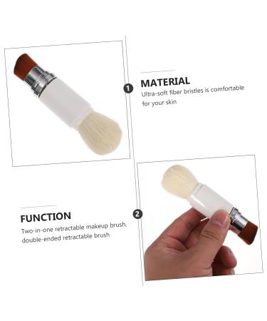 Telescopic Makeup Brush | Dual-Head Foundation & Blush Brush for Flawless Application | 13.5x2.6cm - Silver - Buy Online on GoSupps.com