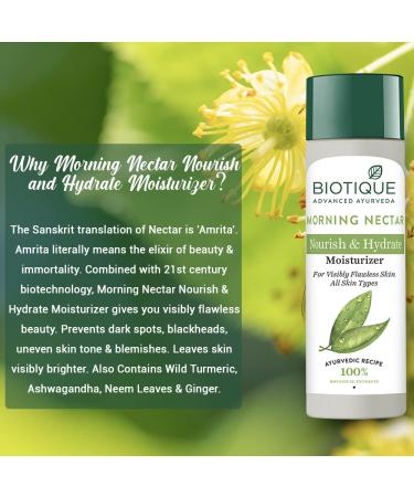 Biotique Bio Morning Nectar 120ml - Hydrating Natural Face Serum for All Skin Types | International Shipping Available - Buy Online on GoSupps.com