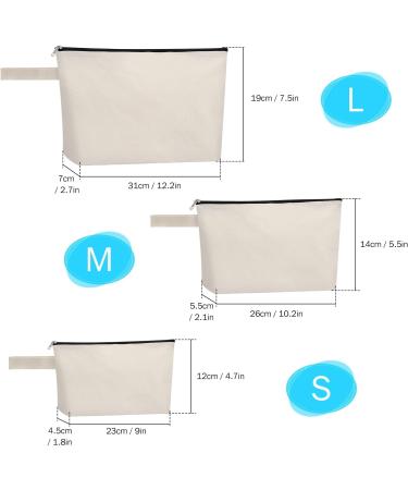 Buy Sincip 10-Piece Cotton-Linen Multi-Purpose Cosmetics Travel Bag | Durable DIY Craft Zipper Bags - White - Buy Online on GoSupps.com