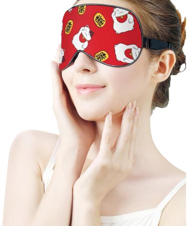 LynaRei Lucky Cat Sleeping Mask - Adjustable Strap, Happy Coin Design - Style-1 - Buy Online on GoSupps.com