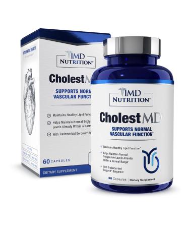 1MD Nutrition CholestMD with Olive Leaf Extract Bergavit Niacin Garlic | 60 Capsules 60 Count (Pack of 1)