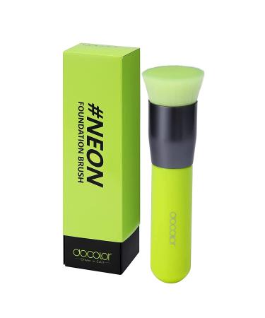 Docolor Foundation Blending Brush - Professional Makeup Brush for Liquid, Cream, and Powder - Flat Top Kabuki for Face - Neon Green - Buy Online on GoSupps.com