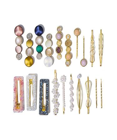 20 pieces women pearl hair clips fashion hair pins women pearl hair clips pearls hair clips metal vintage hair needles pearls women decorative hair clip gold for wedding valentine's day