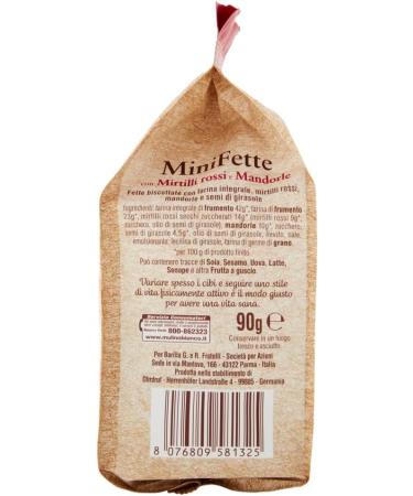 3 x Mulino Bianco Mini Fats Biscottate with wholemeal flour red berries almonds and sunflower seeds rusks with wholemeal flour cranberries almonds and sunflower seeds 90 g - Buy Online on GoSupps.com
