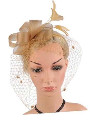 TOVINANNA 1pc Mesh Head Flower Woman Headwear Feather Hair Band Hair Supply Wedding Headwear Feather Hairpin Hair Accessory Women Headdress Female Party Headdress Bridal Headdress One Size Golden - Buy Online on GoSupps.com