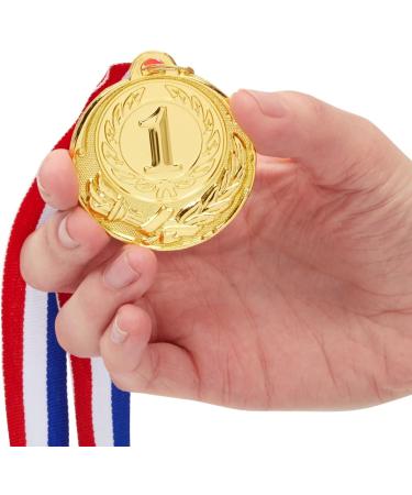 Juvale 6 Pack Gold 1st Place Medals - 15.5-Inch Ribbon for Sports Competitions - Buy Online on GoSupps.com