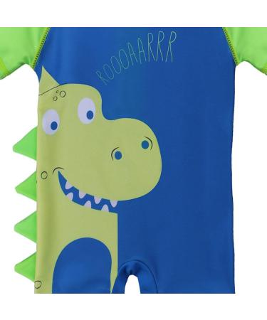 HUAANIUE Baby Boys Swimsuit with UPF 50+ Sun Protection and Zip Rash Guard, 6-12 Months, 02 Green Dinosaur Swimwear - Buy Online on GoSupps.com
