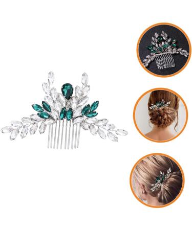 Beatifufu Bridal Comb Green Hair Accessories Hair Side Comb Bride Hair Insert Comb Bride Rhinestone Hair Comb Bride Hair Comb Bridal Hair Accessories Wedding Hair Comb - Buy Online on GoSupps.com