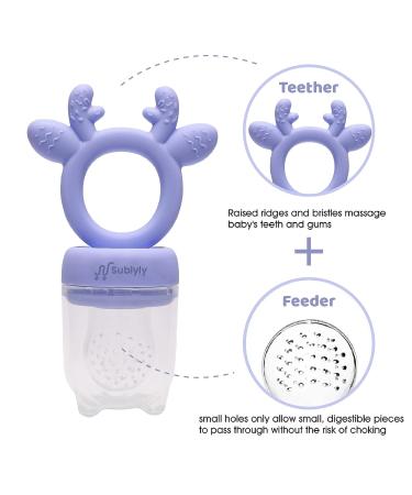 Sublyly Baby Fruit Food Feeder Pacifier | Silicone Teether and Feeder for Teething Relief and Self-Feeding - BPA Free - Buy Online on GoSupps.com