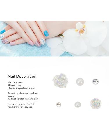 3D Pearl Flower Nail Charms Nail Glitter Charm Rhinestones Ornaments Nail Art Decorations Glitter Accessories for DIY Craft Nail Art Design Manicure Decor - Buy Online on GoSupps.com