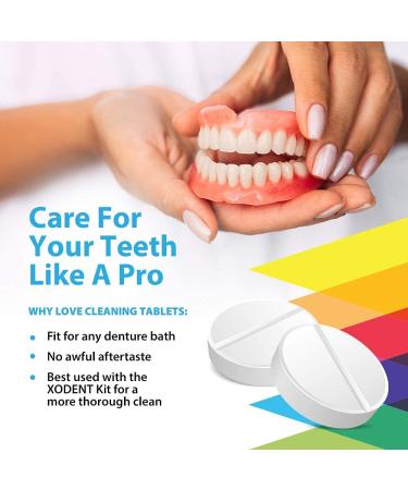 Buy PREMIUM Denture Cleaning Kit | 2x Cleansing Baths Strainer Baskets Soft-Bristle Brushes & 390 Tablets | Best Denture Cleaners for Bright Fresh Smiles - Buy Online on GoSupps.com