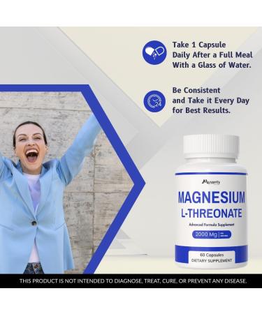 Magnesium L-Threonate | Magnesium L-Threonate 2000mg | Magnesiuma Citrate Capsules | Magneseum Supplements 180 Capsules (Pack 3) - Buy Online on GoSupps.com