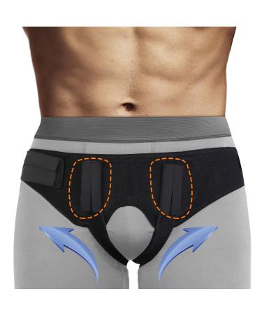 Universal Hernia Belt for Men Women: CutToFit Double/Single Inguinal/Sports Hernia Truss Left Right Rupture Support w/ Ergonomic Groin Straps 4 Compression Pad|Pre&Post Surgery Pain Relief Rehab Brace Double Hernia Belt (Upgraded Version)