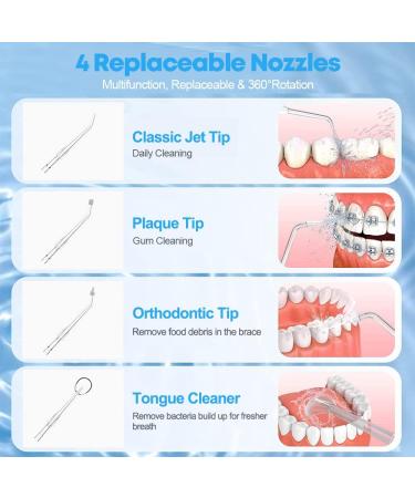 Cordless Water Flosser & Oral Irrigator with 5 Modes - USB Rechargeable, 4 Jet Tips, Portable 360ML Dental Flosser for Travel - Black - Buy Online on GoSupps.com