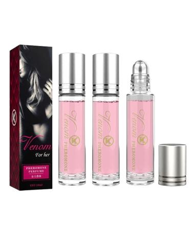 Gemse Pheromones Perfume for Women Long-Lasting Phereau Perfume Portable Venom Scents Roll On Perfume Fragrances Women's Fragrances Phero Oil (3 Pcs)