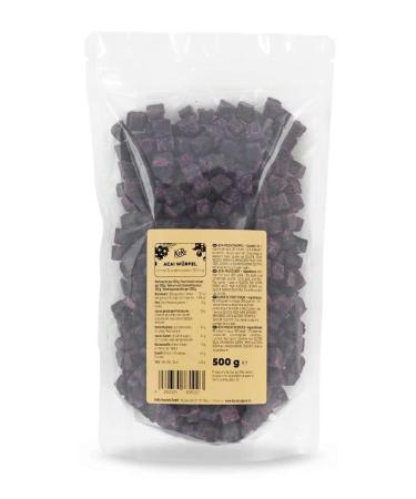 KoRo - Sugar Free Acai Cubes 500g - Superfood - Sulfur Free & No Added Sugar Dried Fruits in Economical Packaging