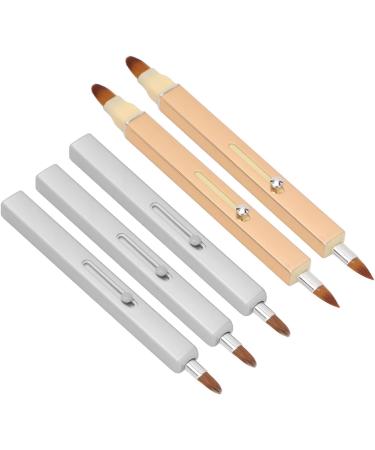 Retractable Lip Brush Nylon Bristle Portable Makeup Brush with Retractable Design Dustproof Durable Shell 2 Double Ended and 3 Single Ended Brushes for Precise Application - Buy Online on GoSupps.com