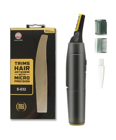 Ultra-Thin Precision Trimmer Ear Nose Hair Trimmer Clipper Ear and Nose Hair Trimmer 2 in 1 Trimming Tool with Dual-Edge Blades Pen-Shaped for Men and Wome Black