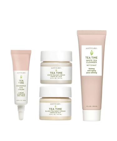 Earth To Skin Tea Time Starter Set: White Tea Cleanser (1.0 Fl Oz) White Tea Day Cream (0.5 Fl Oz) Black Tea Night Cream (0.5 Fl Oz) Chamomile Eye Cream (0.23 Fl Oz)