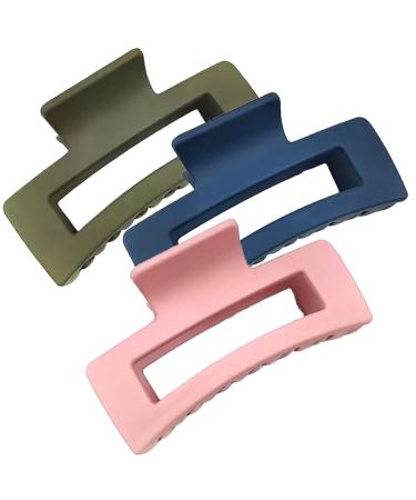 hair clips claw clips claw clips for thick hair sturdy and stable french design hair claw clips suitable for women girls hair accessories (pink green dark blue)