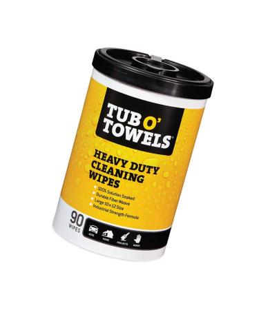 Tub O Towels TW90 Heavy-Duty 10" x 12" Size Multi-Surface Cleaning Wipes 90 Count Per Canister New Version