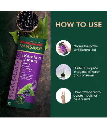 Verem Vansaar Karela Jamun Juice | Diabetes Care | Controls Blood Sugar Naturally |100% Pure Herbal Juice - 1L - Buy Online on GoSupps.com