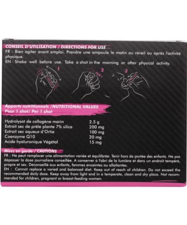 Marine Collagen Q10 Plant Hyaluronic Acid Horsetail and Nettle | FITNESS SHOT Beauty | Skin beauty | Resistant nails | Seal seal | 32 days cure | Pur Vita | French innovation - Buy Online on GoSupps.com