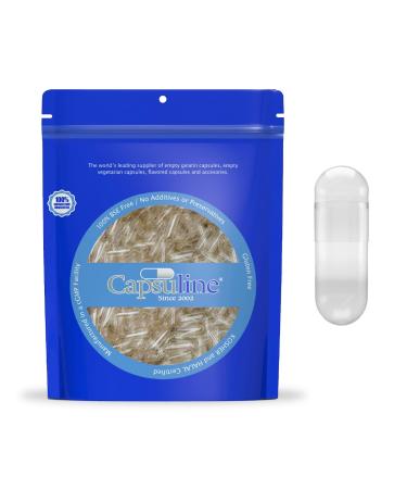 Capsuline Size 3 - Clear Empty Vegan Capsules - 1000 Count - Empty Veggie Pill Capsules - DIY Vegetable Capsule filling - Empty Caps - Kosher and Halal Certified - Non-GMO Certified 1000 count (Pack of 1)