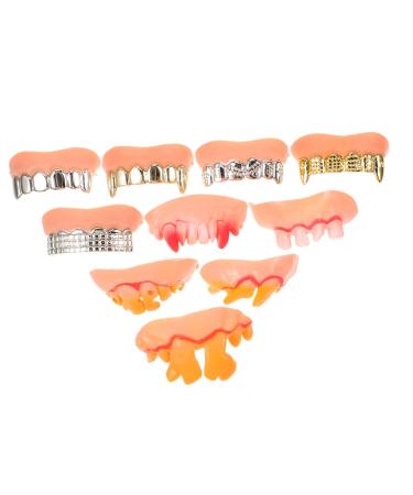 Plafope 10 pcs Funny wrong teeth of the Halloween maskerade party Halloween party fake teeth party teeth artificial teeth form for men cosplay-party fake teeth