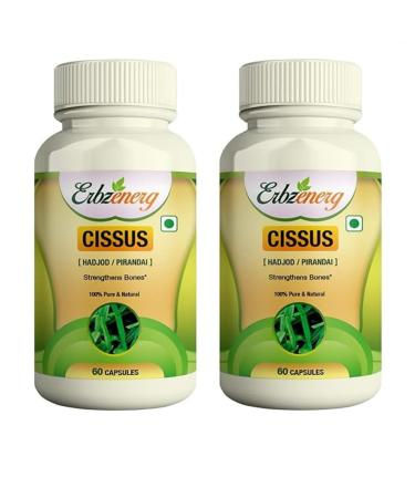 Cissus - 120 Capsules (60 X Pack of 2) | Cissus Quadranglaris | Pirandai | Hadjod | Veld Grape | Vajravalli