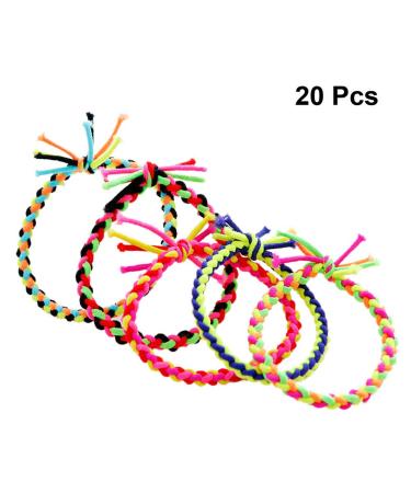 20pcs Braided Stretch Hair Ties - Ponytail Holders for Girls (Random Color) | International Shipping - Buy Online on GoSupps.com