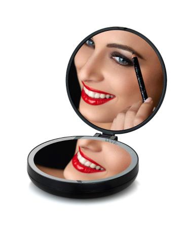 Rejuvenate Care Compact Travel Makeup Mirror with LED Lights - 1X/10X Magnification - Buy Online on GoSupps.com