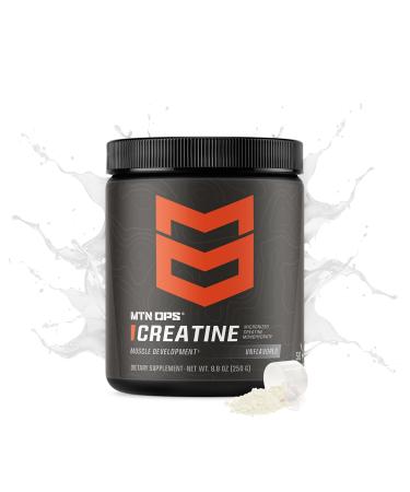 MTN OPS Creatine Monohydrate Powder Unflavored 50 Serving Tub - 100% Pure Micronized for Muscle Mass Strength & Power