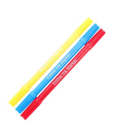 PRETYZOOM 3pcs Baking Pen Baking Edible Marker Gummy Foods Double- Sided Fine Tip Food Grade Pens Plastic